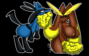 Lopunny & Lucario by me OwO (Sg0mbr0)