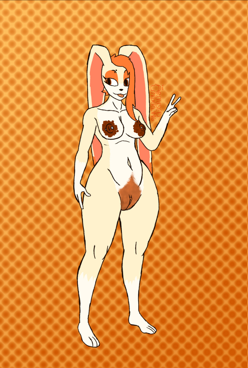 1girl arousedunderling breasts furry hairy_pussy nude pubic_hair pussy sonic_the_hedgehog_(series) vanilla_the_rabbit