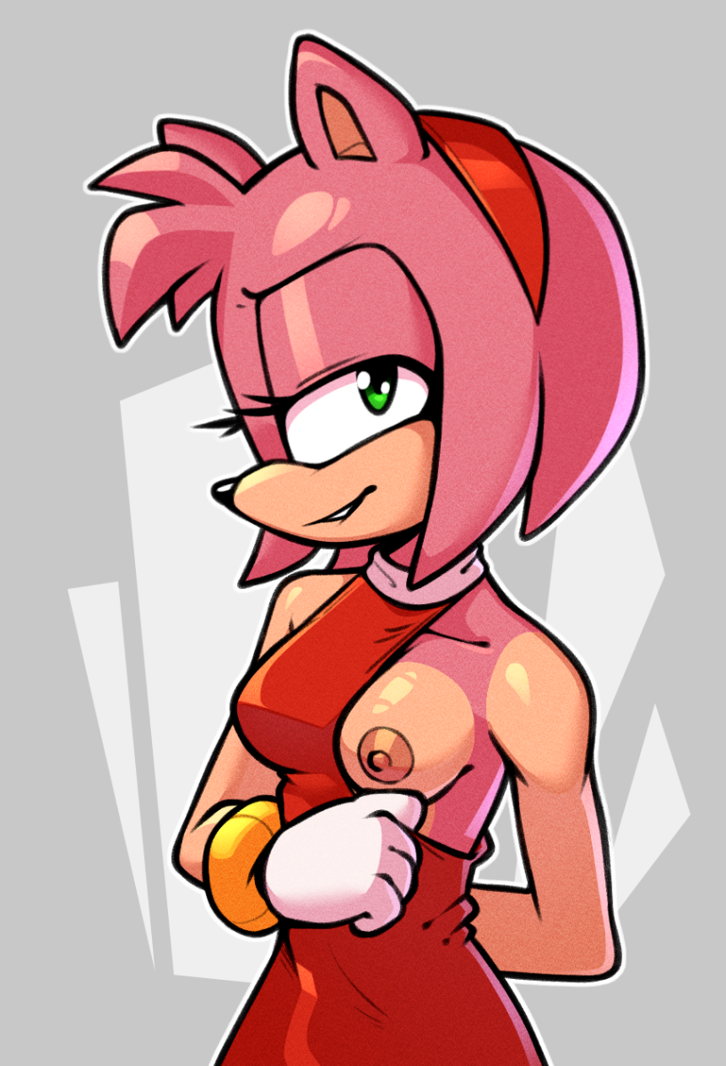 Hentai Zoo – 1girl amy rose female flashing hedgehog pinup rogone2 sega solo sonic the
