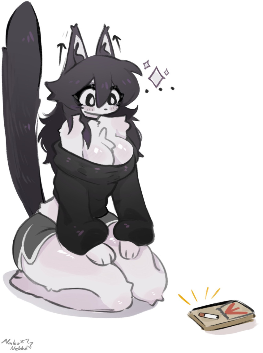 1girl big_ass big_breasts female furry makonekko