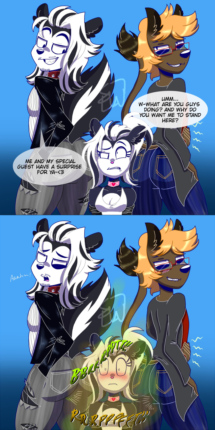 1boy 1girl 1girl 2boys ass_in_face blush blush butt_in_face butt_on_face butt_smother dominant_male fart fart_fetish farting farting_in_mouth farting_in_nose female_on_bottom furry heath_conner heathconner8 male male/female male_facesitting_female male_on_top secretly_loves_it submissive_female tag_team