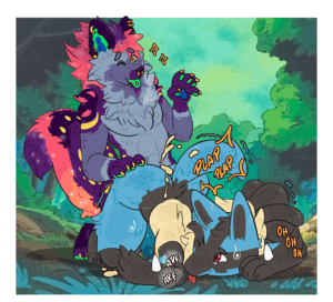 Lucario loves a few pats on the butt to relax (magikarpii) [MM]