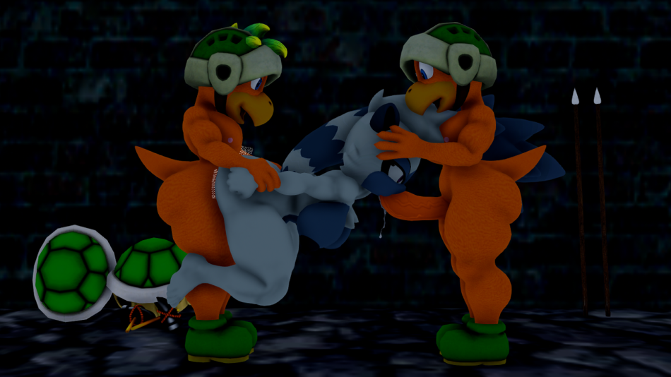 Hentai Zoo – 1girl 2boys 3d 3d art anthro crossover diag34k female furry hammer bros.