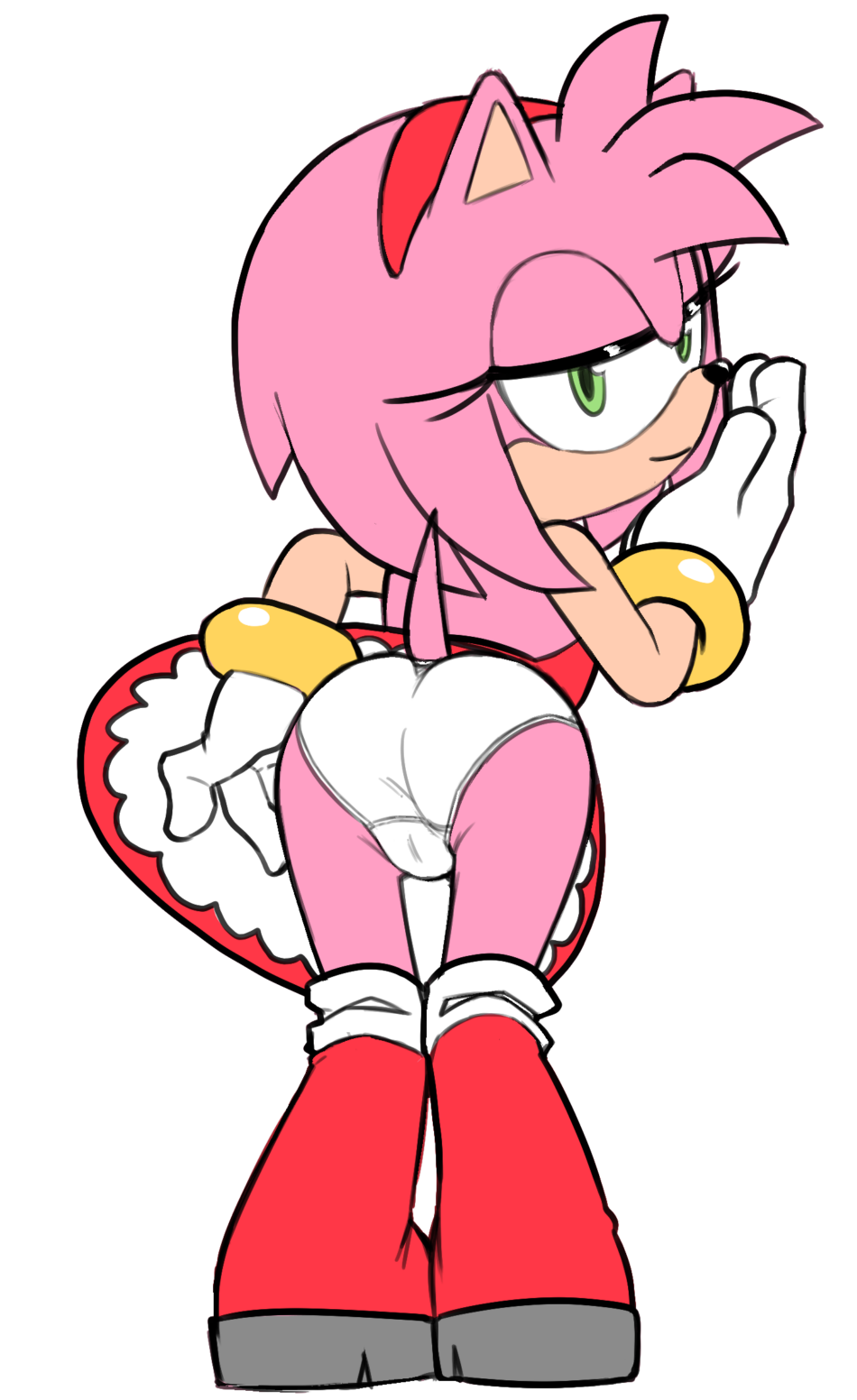 Hentai Zoo – 1girl 1girl amy rose ass ass focus butt focus dress lift furry furry female