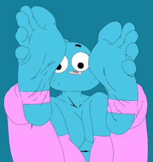 Hentai Zoo – 1girl 5 toes blue fur breasts cartoon network cat cute feet cyborg-steve