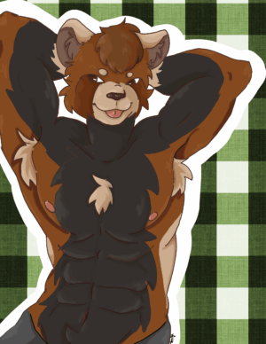 Jacked red panda (art by Fig2go aka me)