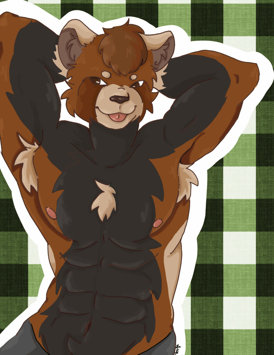 Jacked red panda (art by Fig2go aka me)