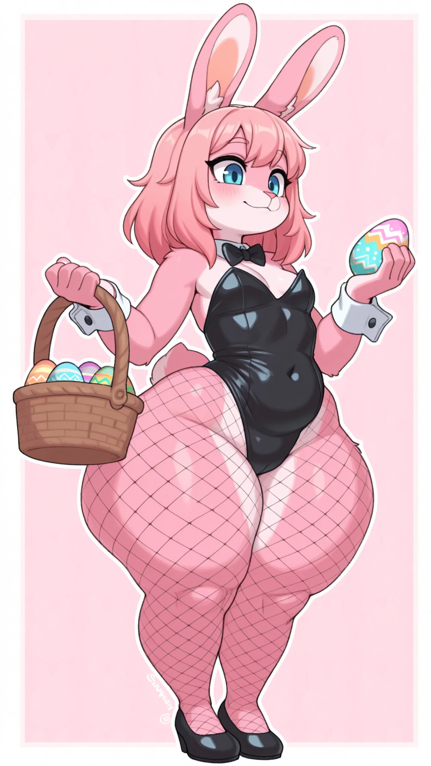 1girl 1girl 1girl ai_generated anthro anthro_female anthro_focus anthro_only basket blue_eyes bowtie bunny bunny_ears bunny_girl bunny_tail bunnygirl cameltoe cub cub_female easter easter_basket easter_egg easter_eggs egg eggs fat_thighs female_anthro female_cub female_focus female_only fishnet_legwear fishnet_pantyhose fishnet_stockings fishnet_thighhighs fishnet_tights fishnets footwear furry furry_female furry_only girl_focus girl_only girl_solo holding_object large_thighs leotard medium_hair object_in_hand pink_background pink_fur pink_hair playboy_bunny playboy_bunny_costume playboy_bunny_leotard playboy_bunnysuit playboy_outfit shoes simple_background slim_waist small_breasts solo_anthro solo_female solo_focus tagme thick_thighs wide_hips young young_anthro young_female young_girl