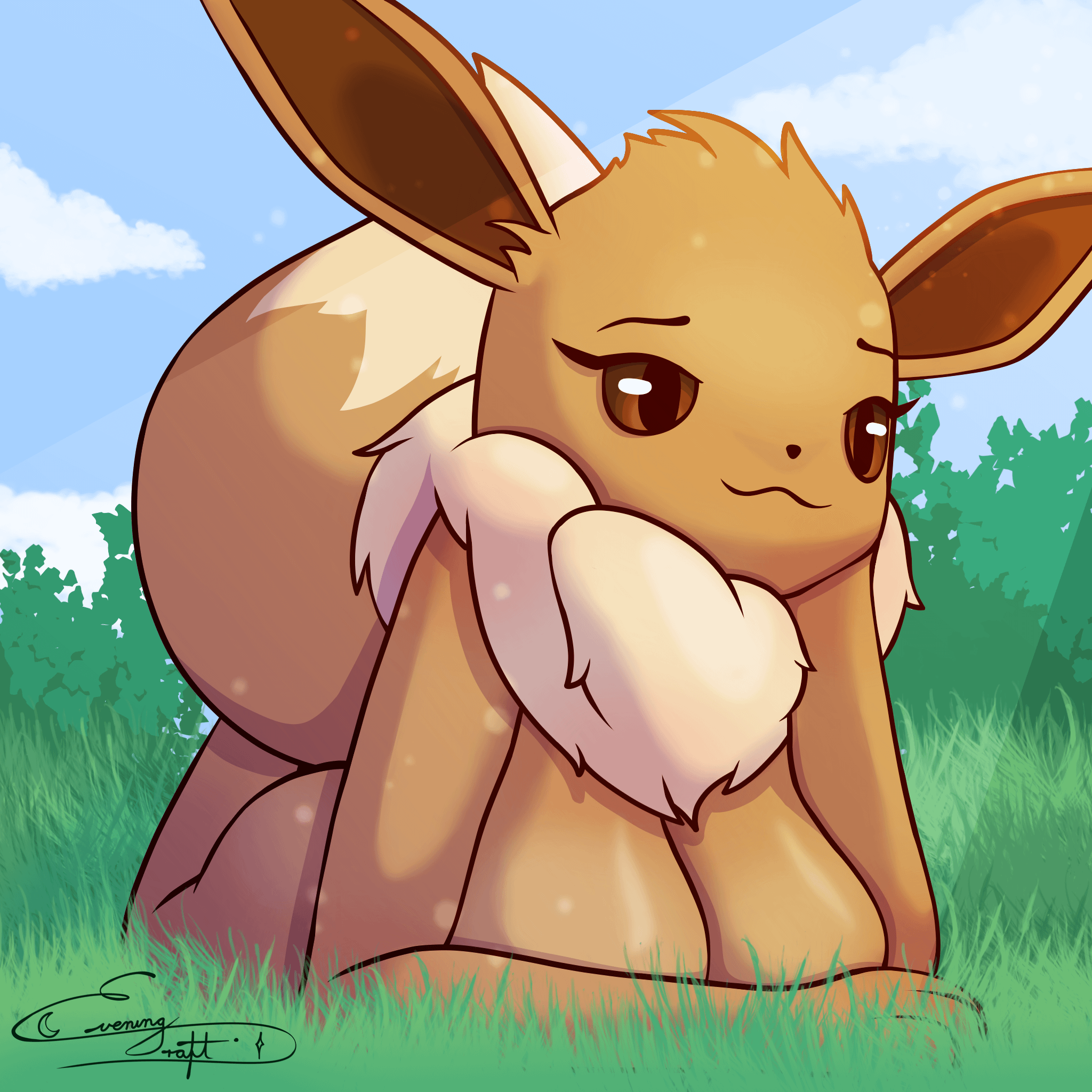 Taking a little break | Eevee (Evening Draft Art) [F]