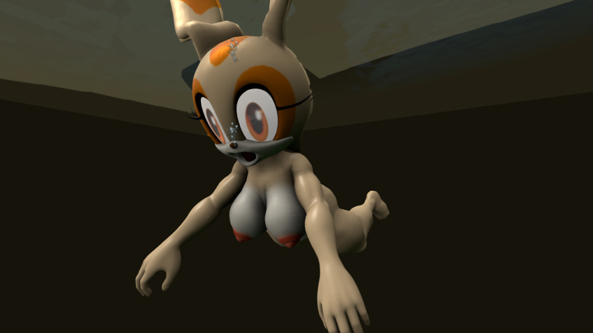 1girl aged_up asphyxiation big_breasts breasts cream_the_rabbit drowning female huge_breasts longingtail nude rabbit sega sfm solo sonic_(series) sonic_the_hedgehog_(series) underwater woman