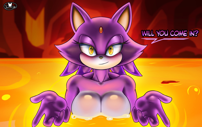 1girl big_breasts blaze_the_cat cat female foxiumart furry nude sega solo sonic_rush sonic_the_hedgehog_(series)